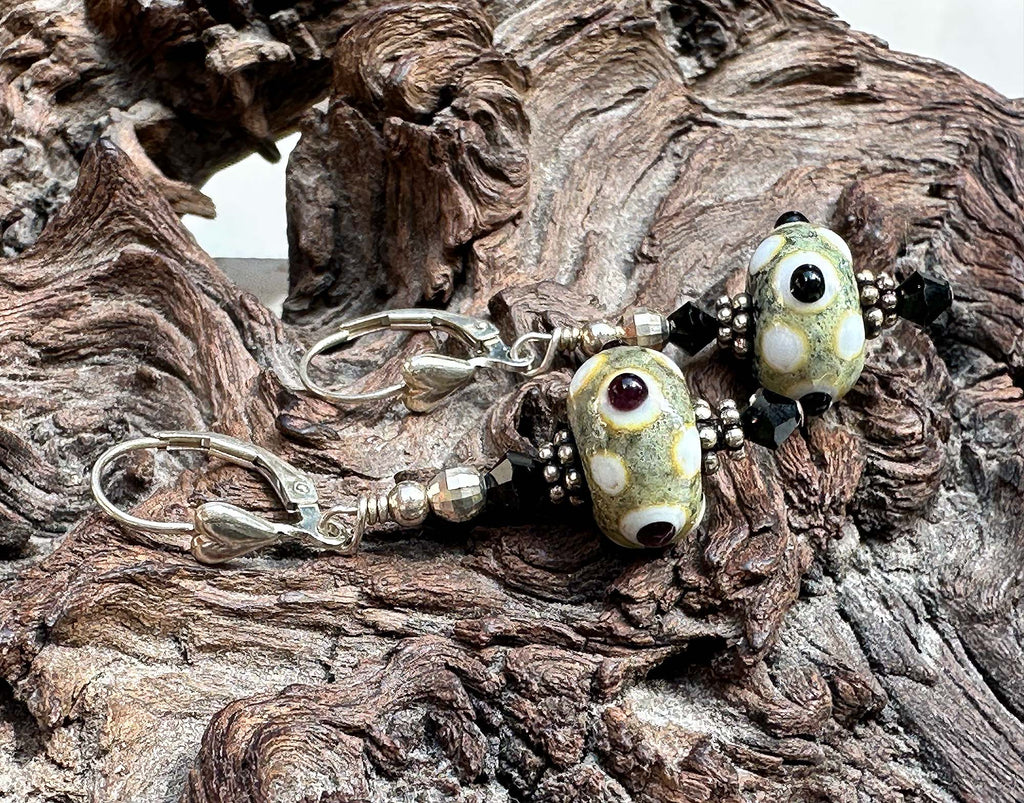 Gold Lampwork Earrings
