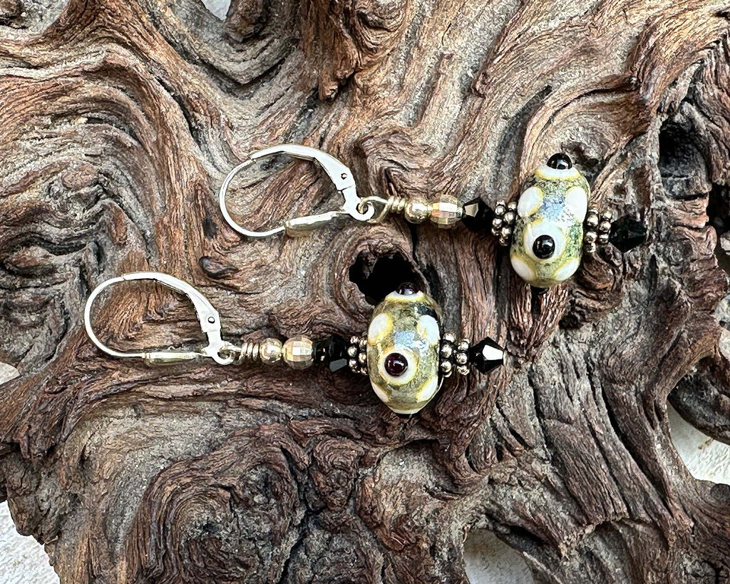 Gold Lampwork Earrings