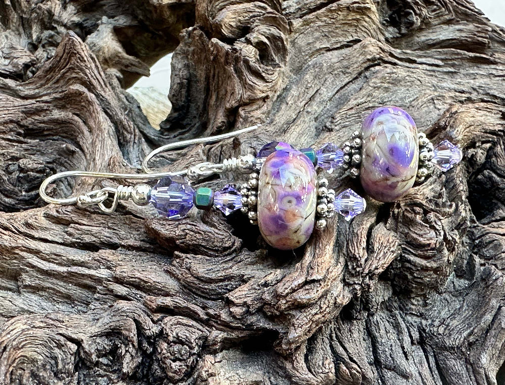purple lampwork beads
