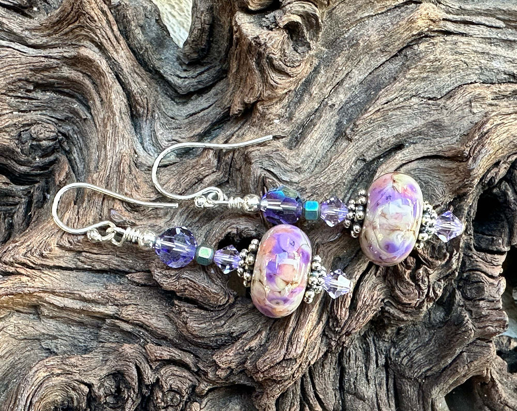 purple lampwork beads