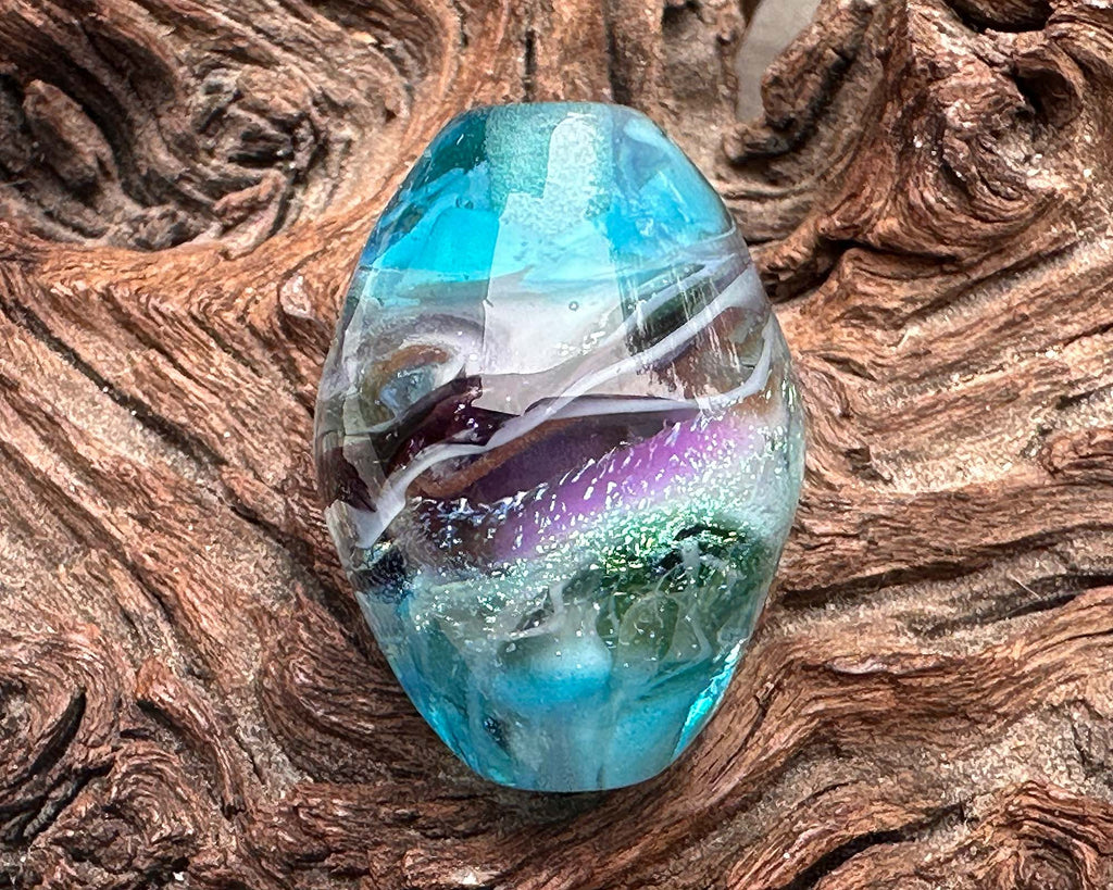 blue focal lampwork bead