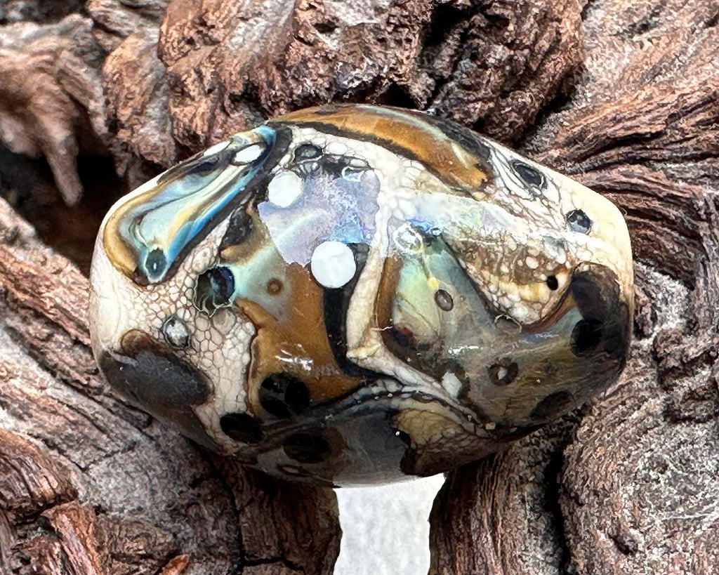 brown lampwork bead