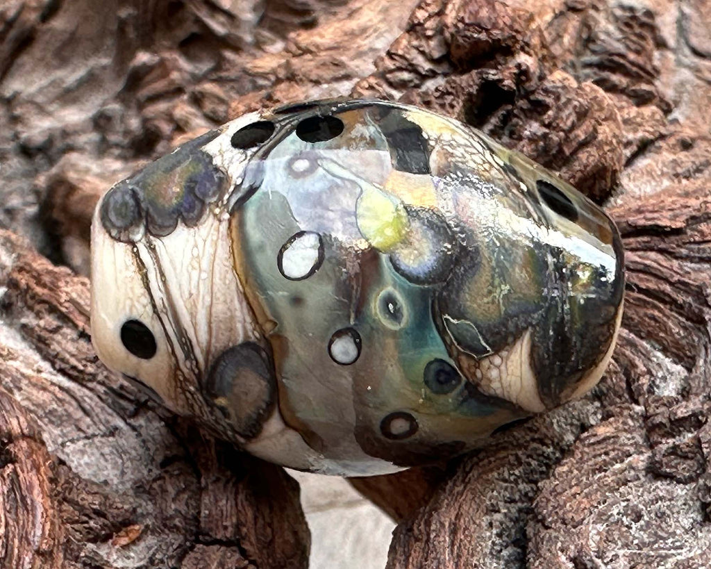 brown lampwork bead