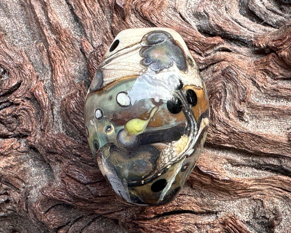 brown lampwork bead