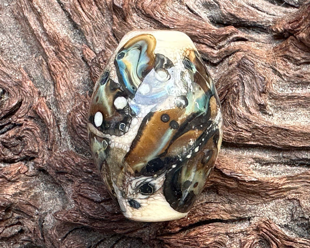 brown lampwork bead