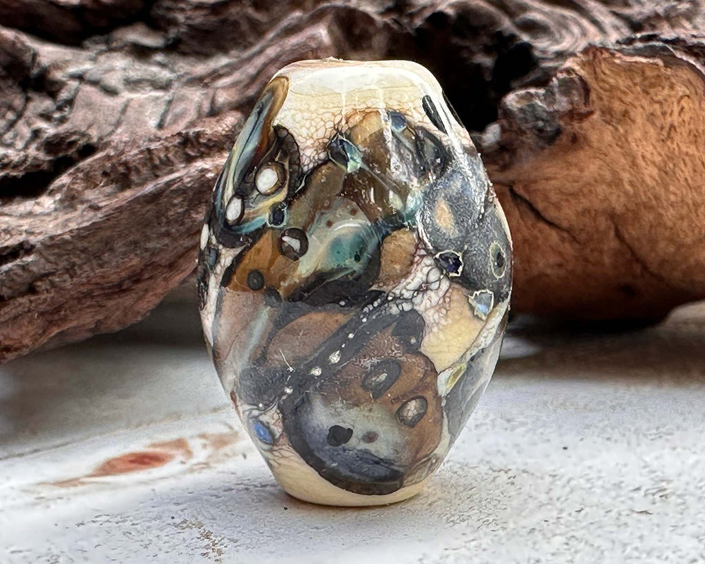 brown lampwork bead