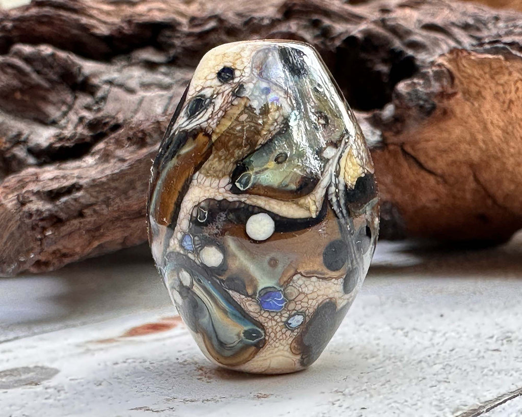 brown lampwork bead