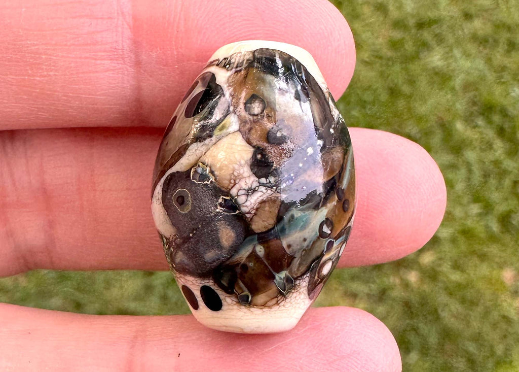 brown lampwork bead