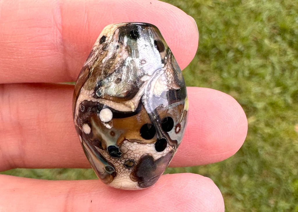 brown lampwork bead