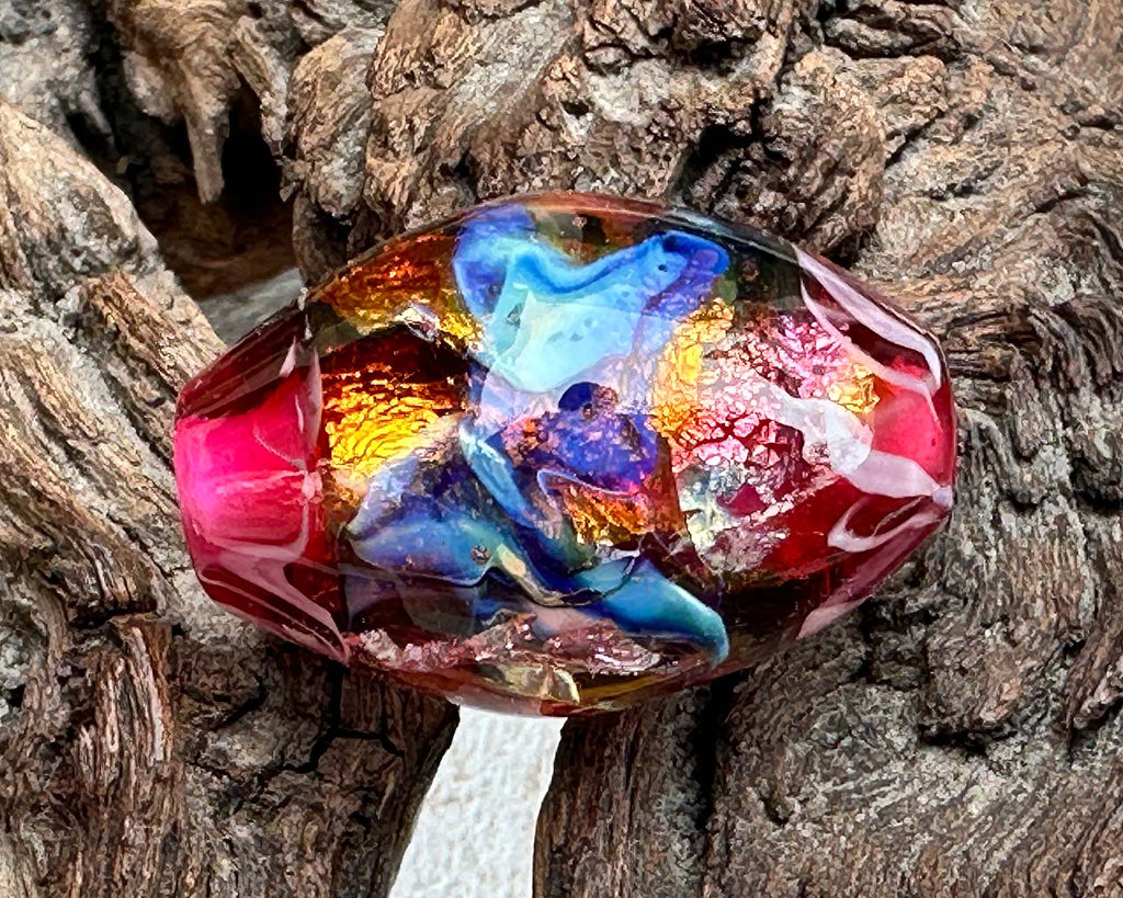 pink lampwork bead