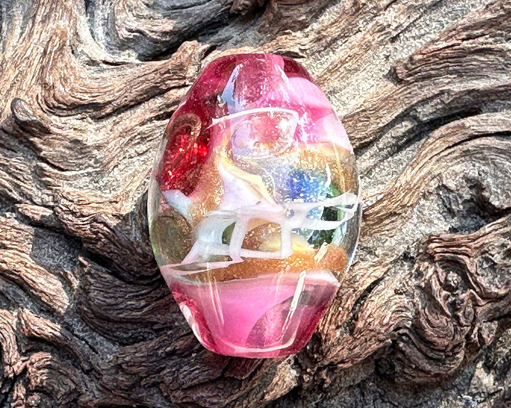 pink lampwork bead