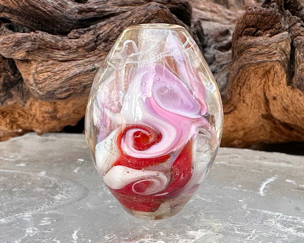 valentine lampwork bead