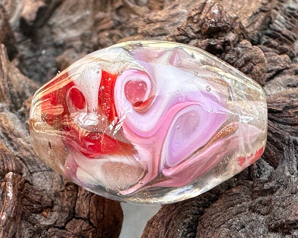valentine lampwork bead