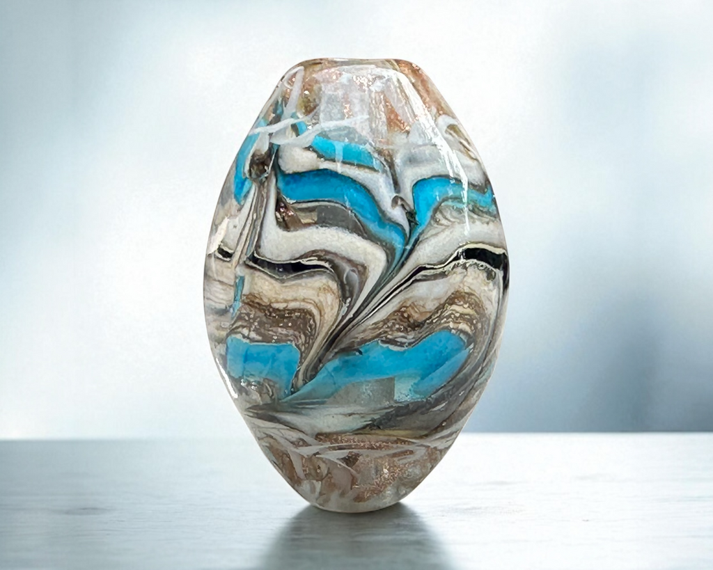 turquoise organic focal bead