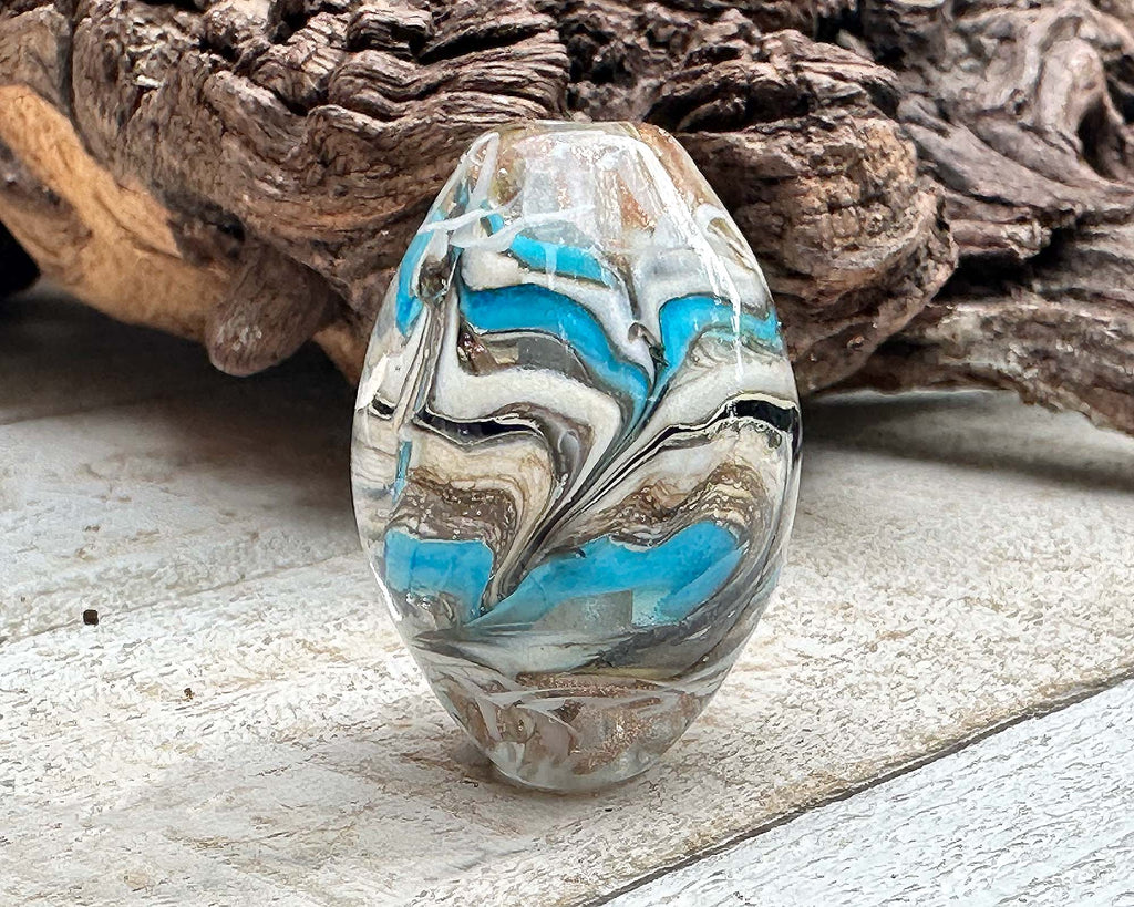 turquoise organic focal bead