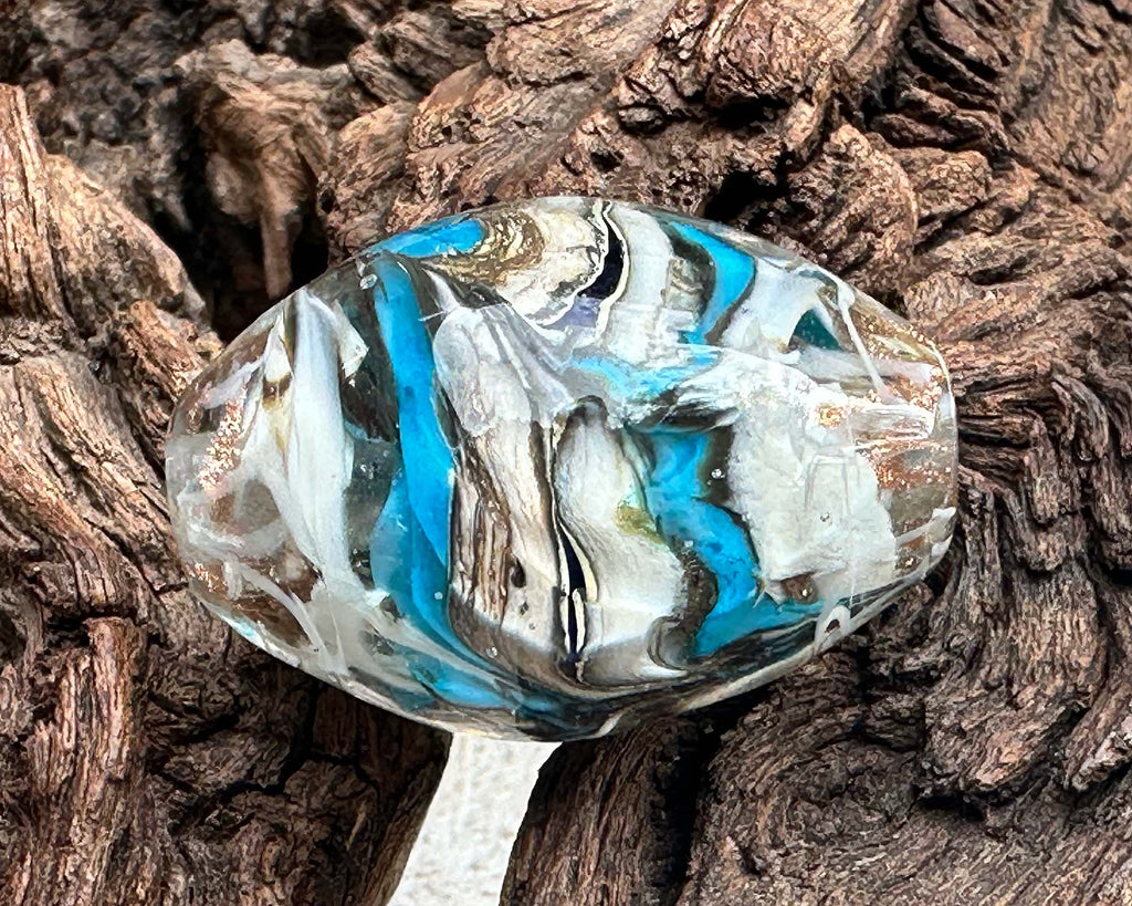 turquoise organic focal bead