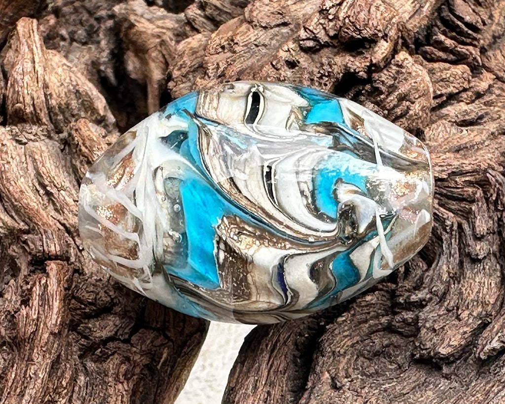 turquoise organic focal bead