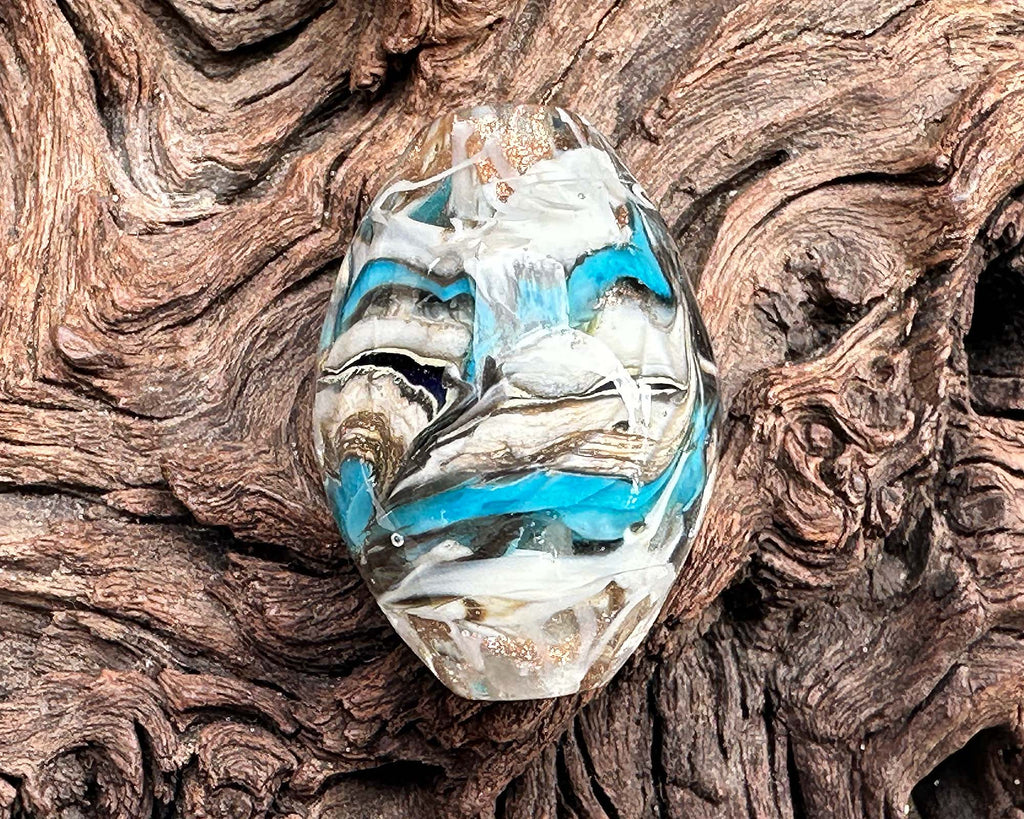 turquoise organic focal bead