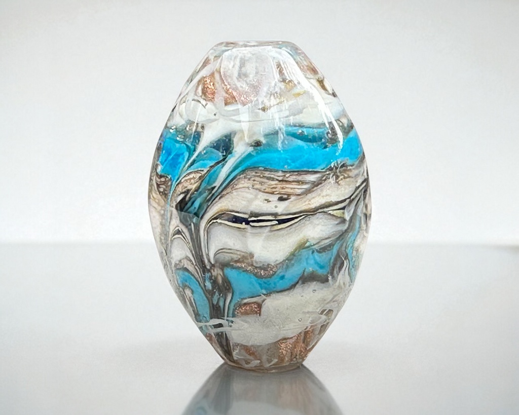 turquoise organic focal bead