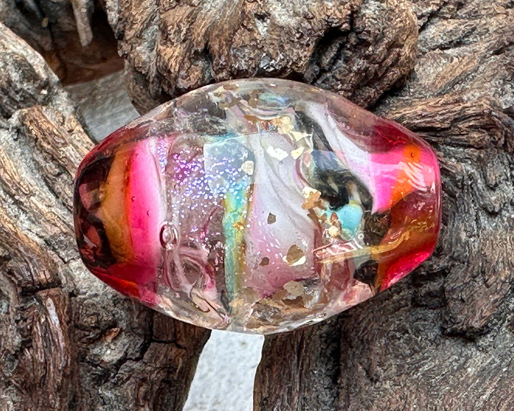 pink lampwork focal bead
