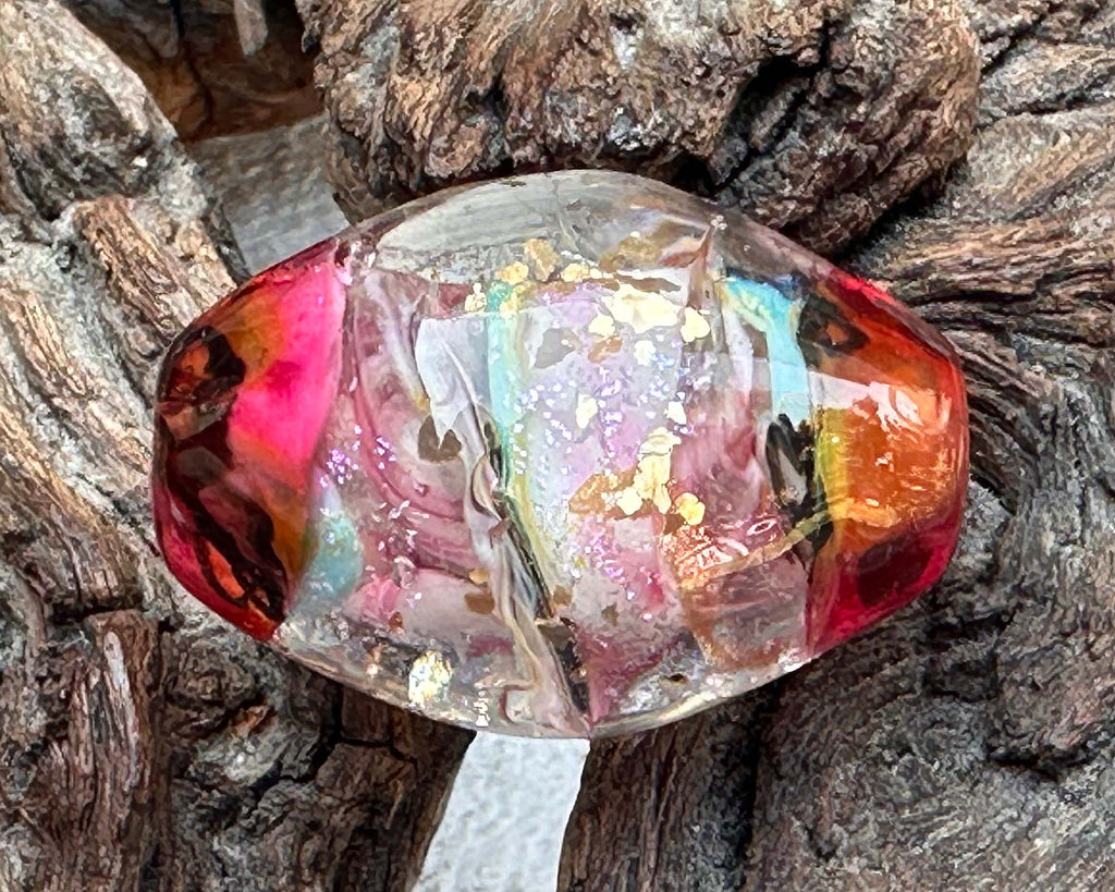 pink lampwork focal bead