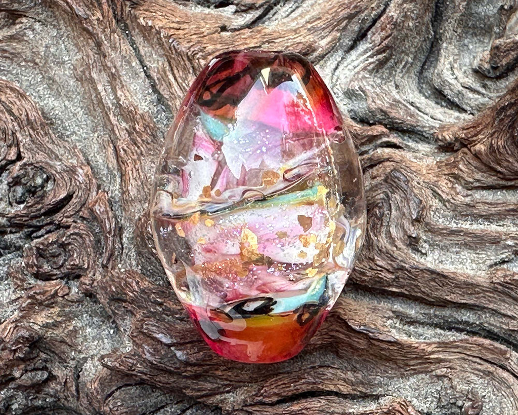 pink lampwork focal bead