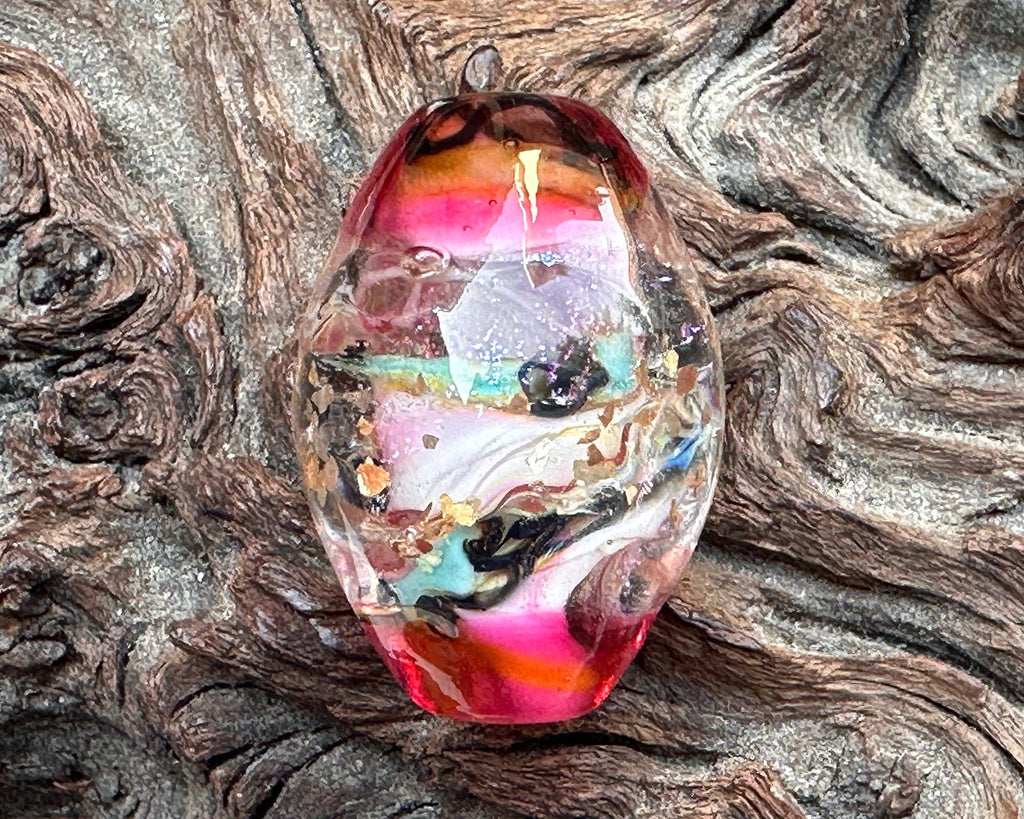 pink lampwork focal bead