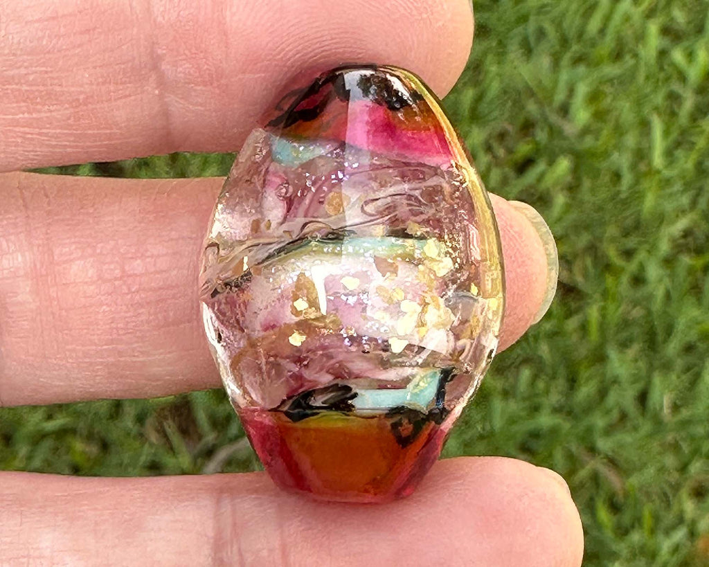 pink lampwork focal bead