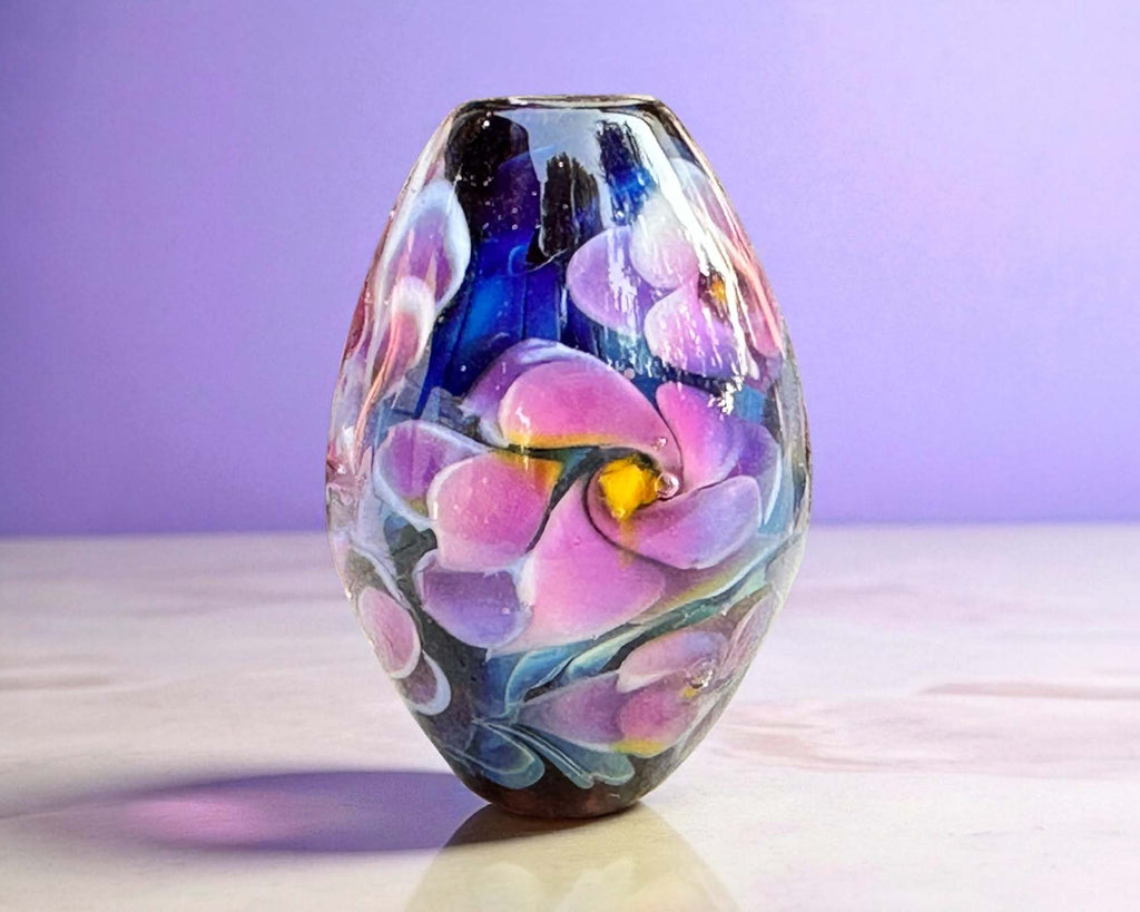 floral lampwork bead