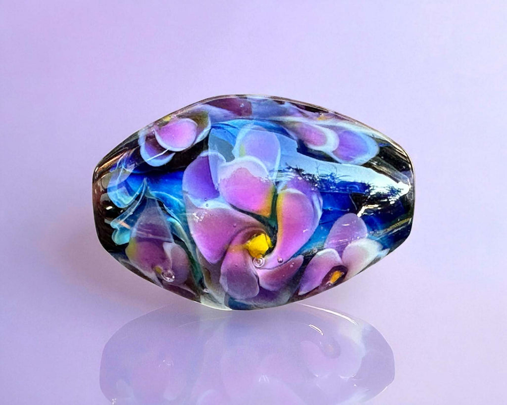 floral lampwork bead