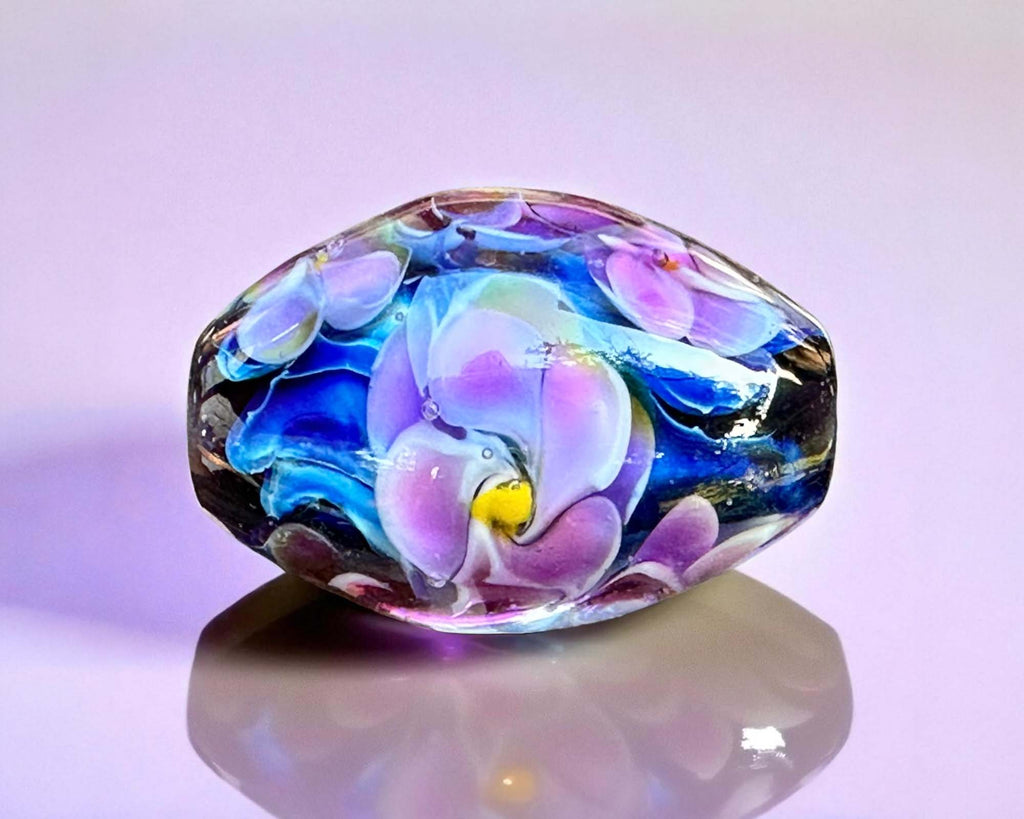 floral lampwork bead