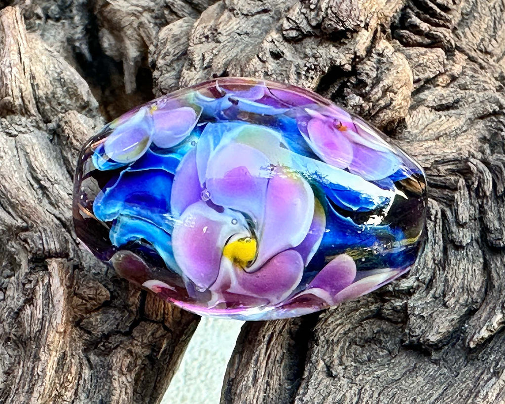 floral lampwork bead