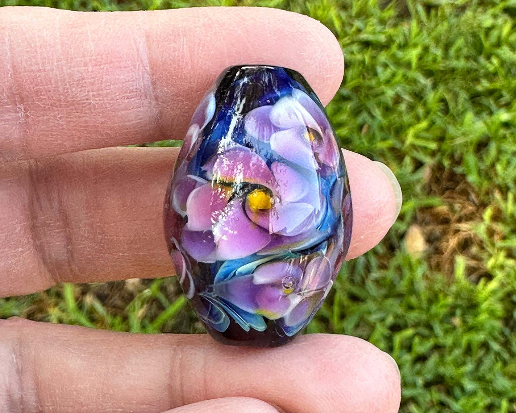 floral lampwork bead