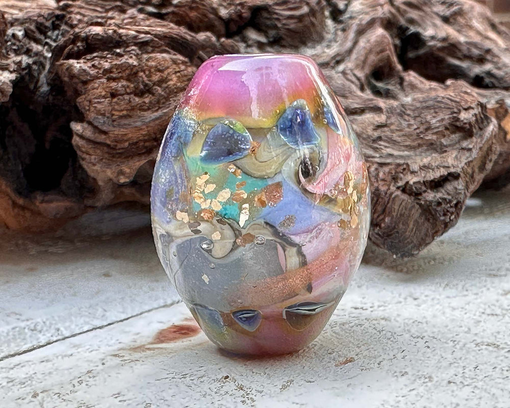 pink lampwork focal bead
