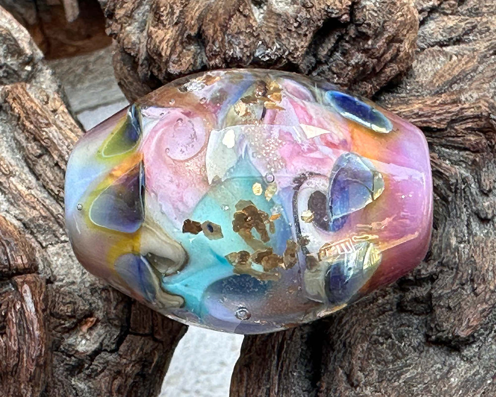 pink lampwork focal bead