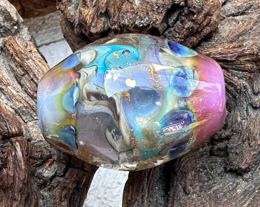 pink lampwork focal bead