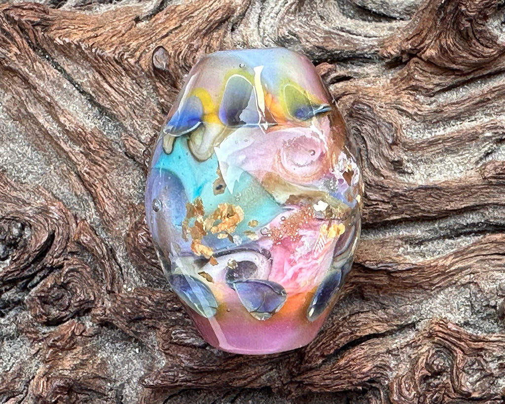 pink lampwork focal bead