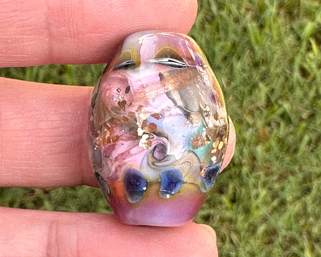 pink lampwork focal bead