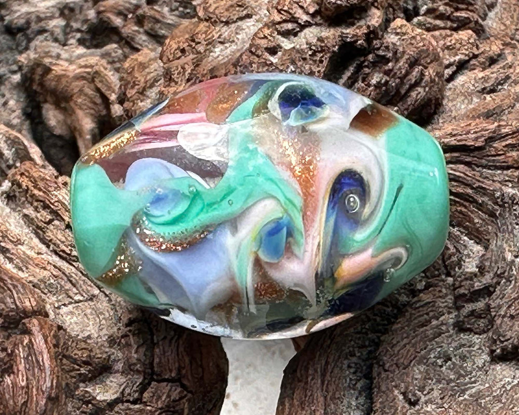 green lampwork bead