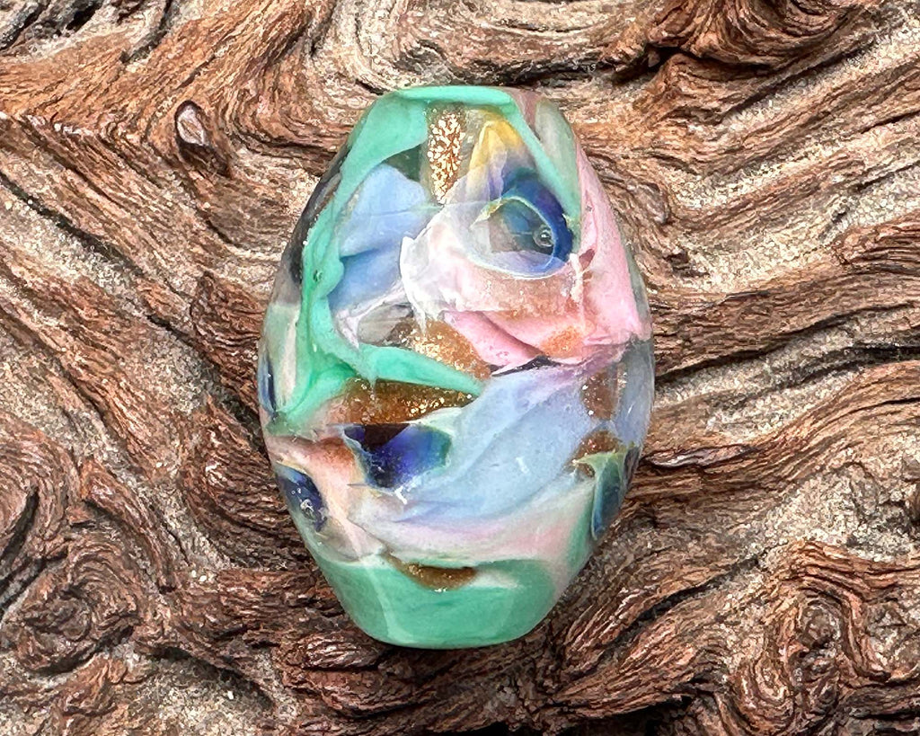green lampwork bead