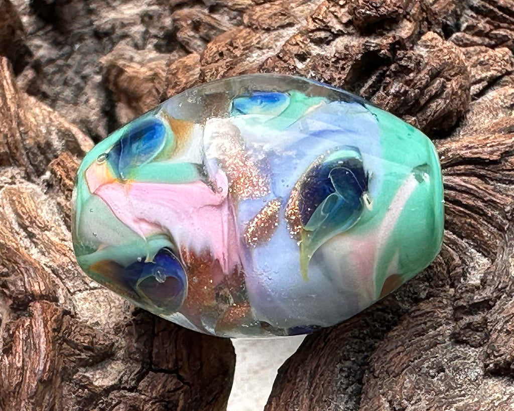green lampwork bead