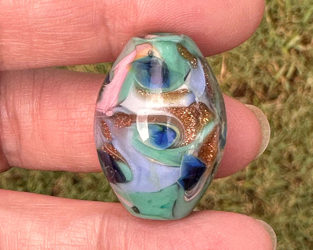 green lampwork bead
