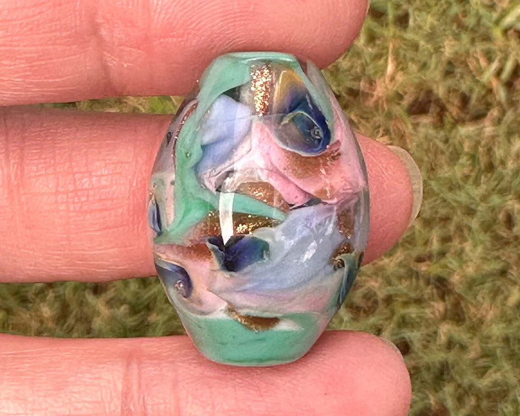 green lampwork bead