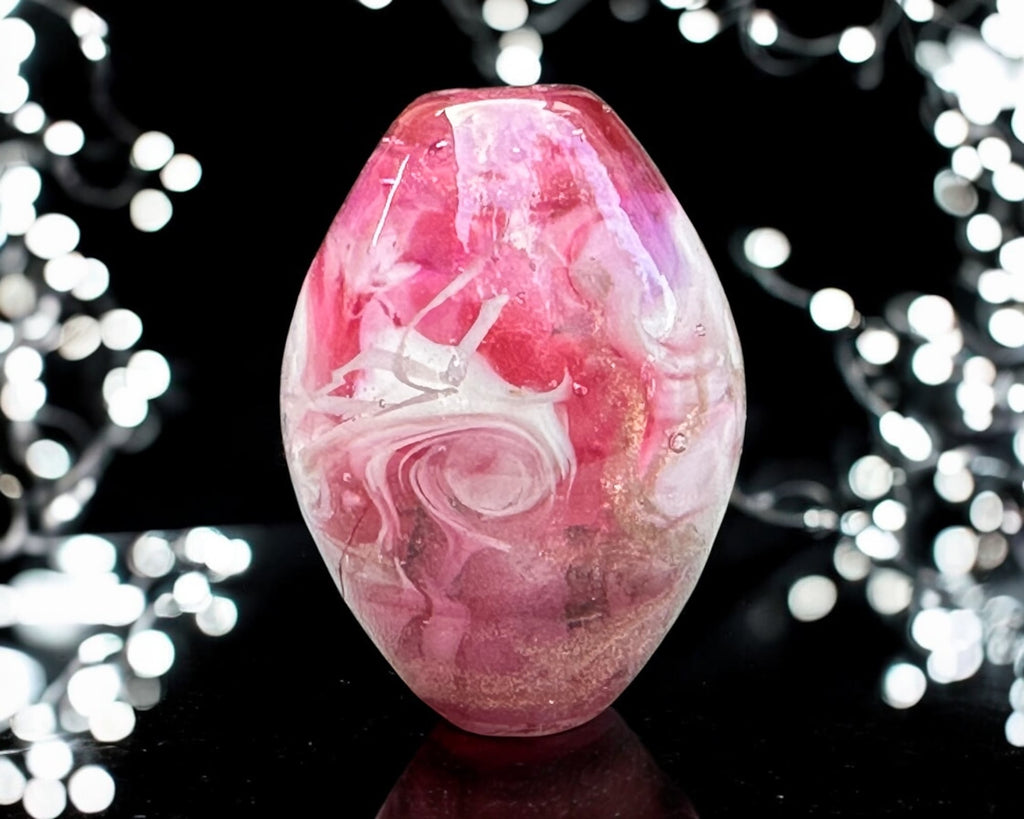 pink lampwork beads