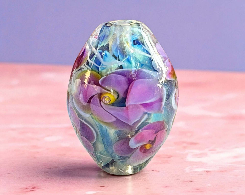 floral lampwork bead