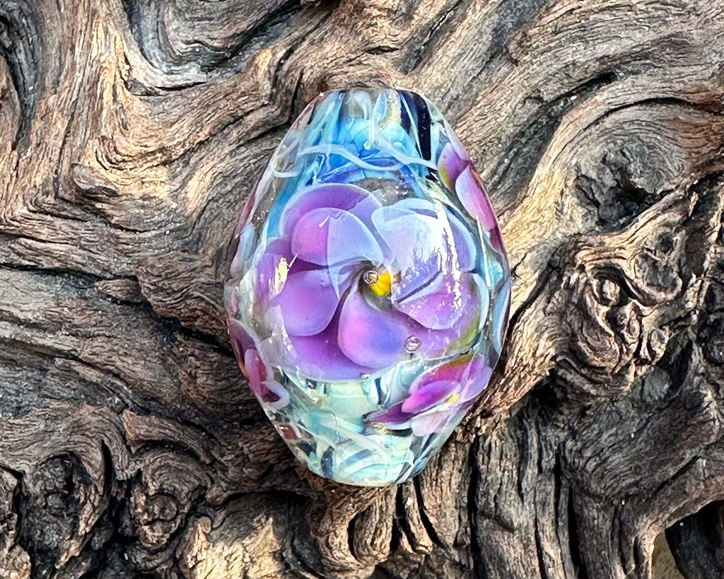 floral lampwork bead
