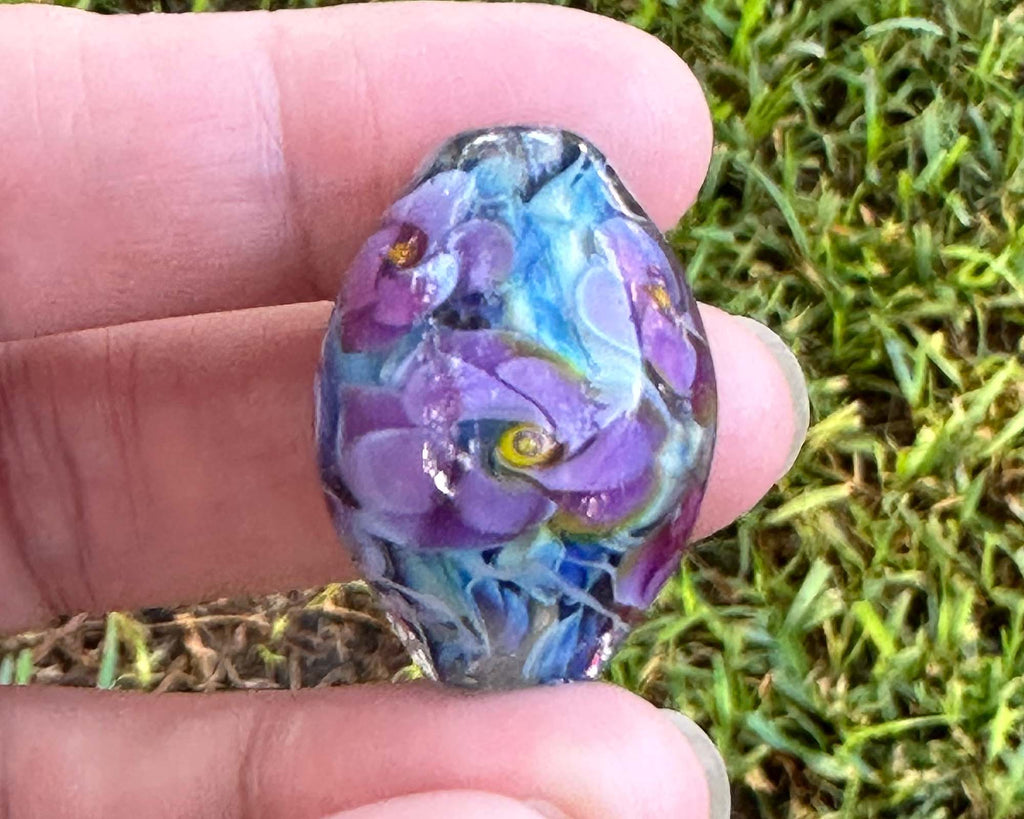 floral lampwork bead
