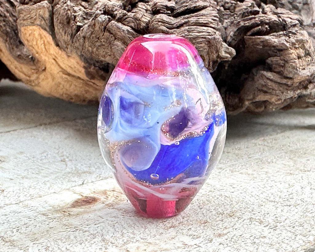 pink lampwork focal bead