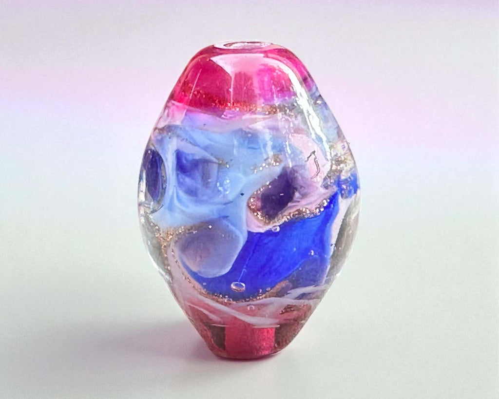 pink lampwork focal bead