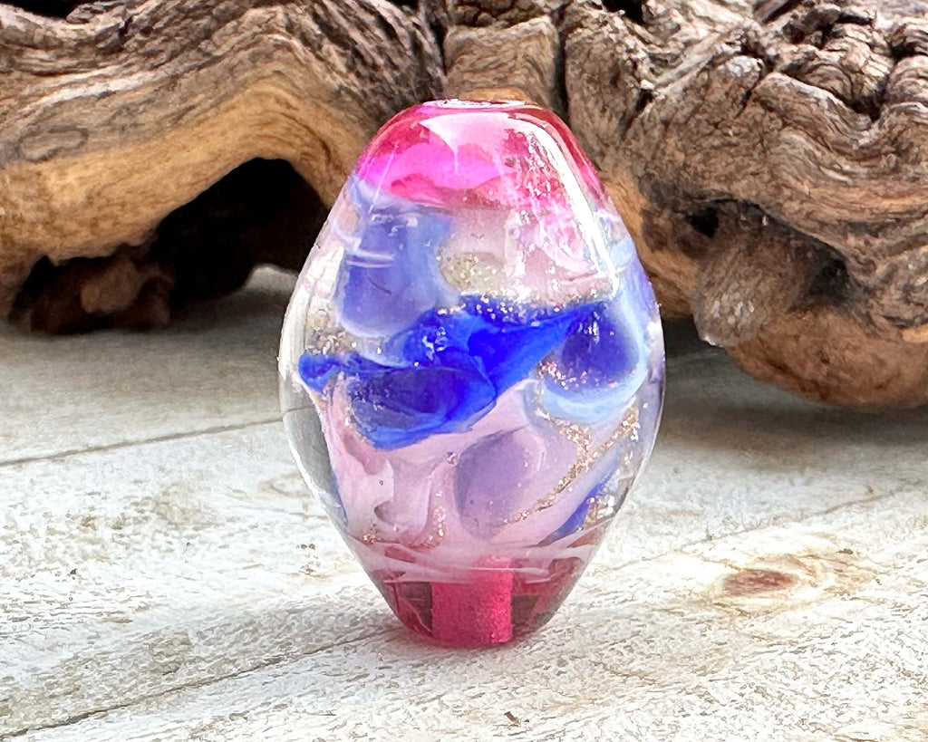 pink lampwork focal bead